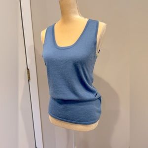 Saks Fifth Avenue Cashmere Silk Tank Top Blue - image 1